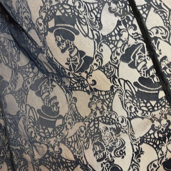 NWT Torrid Black Velvet Burnout Kimono Skeleton Damask Print Duster 4X 26 - Picture 5 of 13